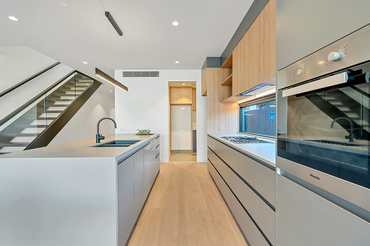 The open concept kitchen of a brand new investment property