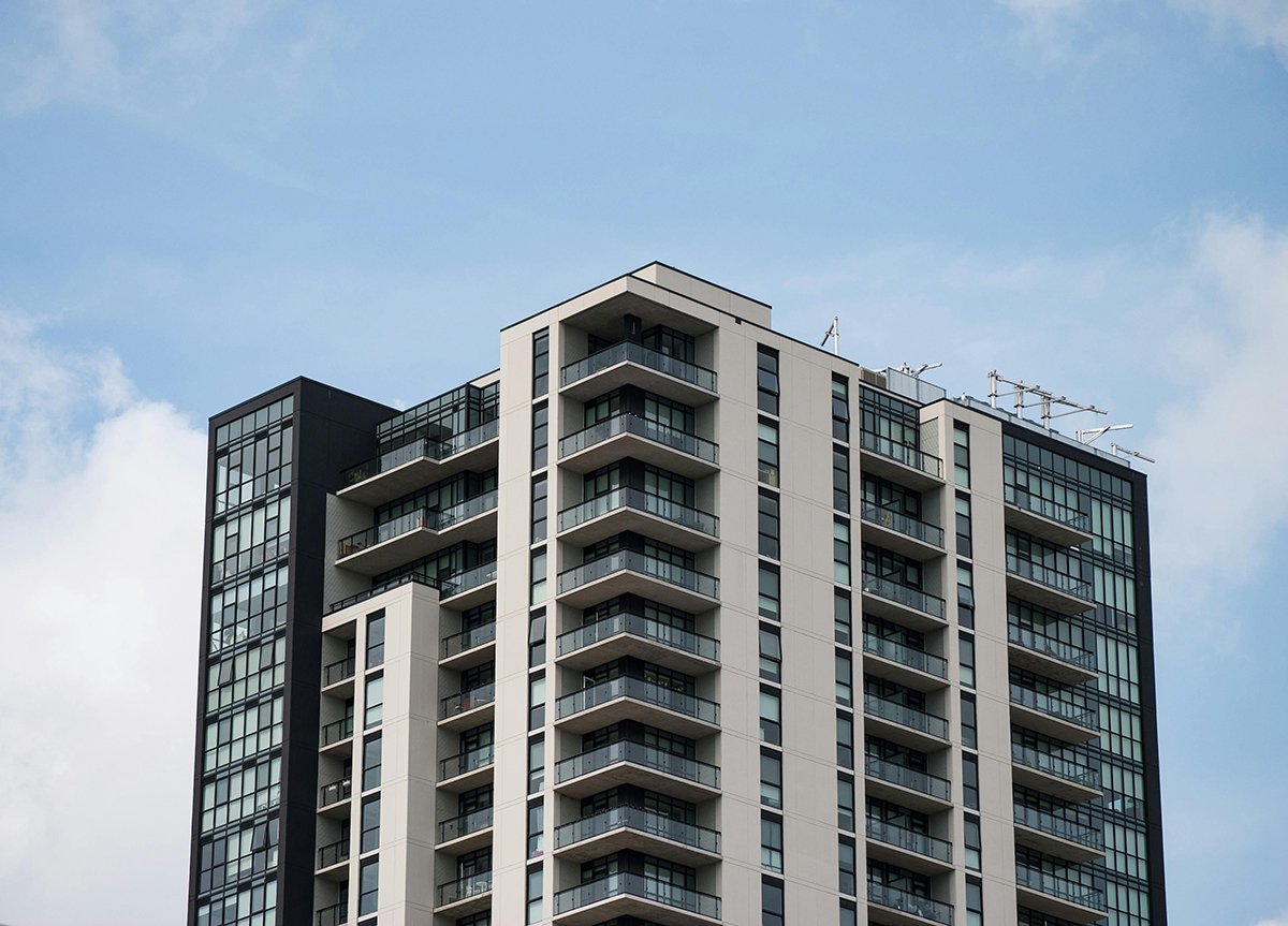 an NYC condo building on a nice day