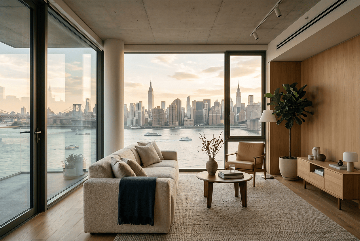 Williamsburg Brooklyn condominium living space