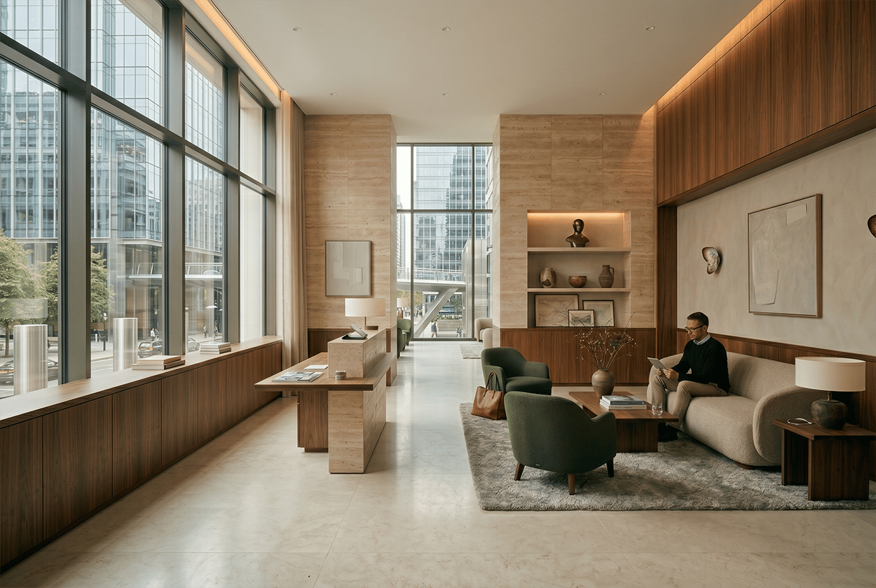 modern condominium attended lobby