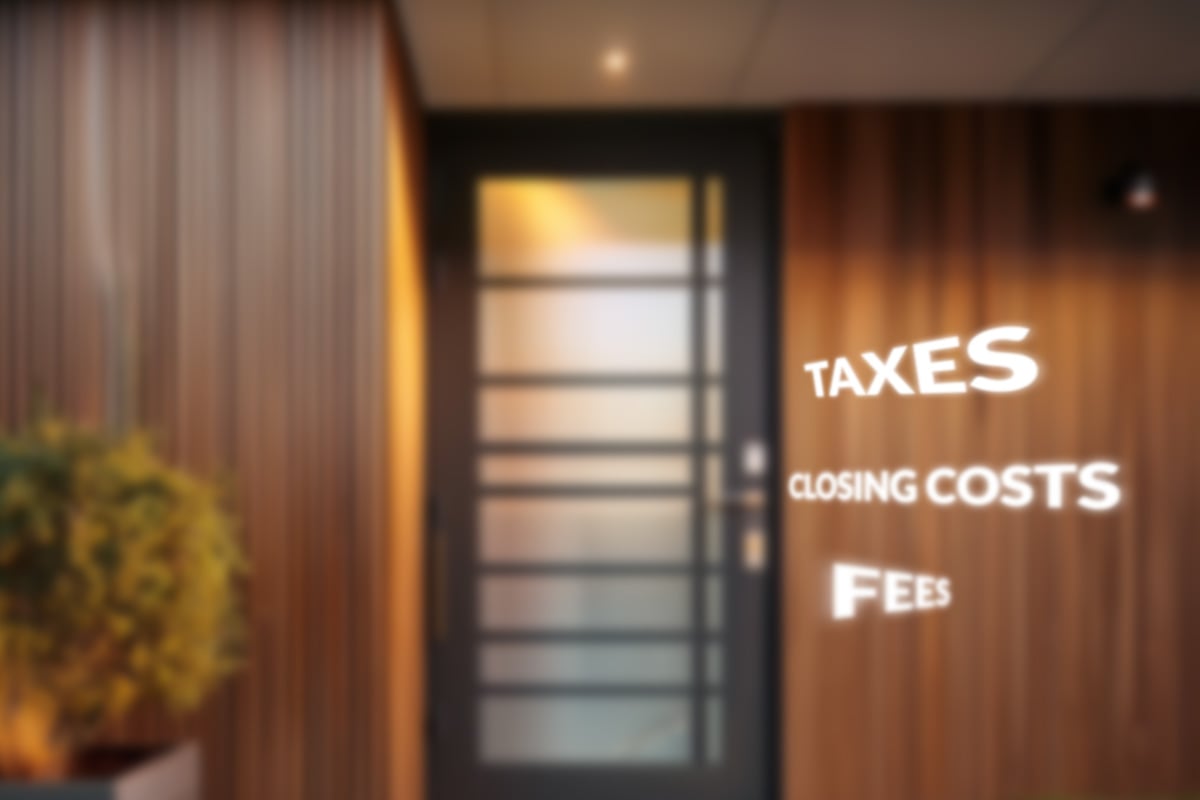 Modern door to home with the words
