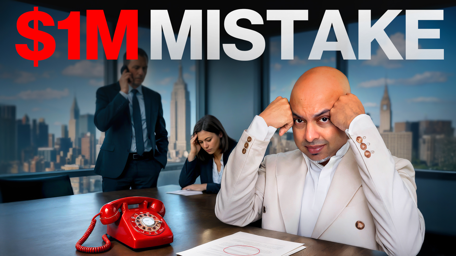 Disappointed buyer at closing table